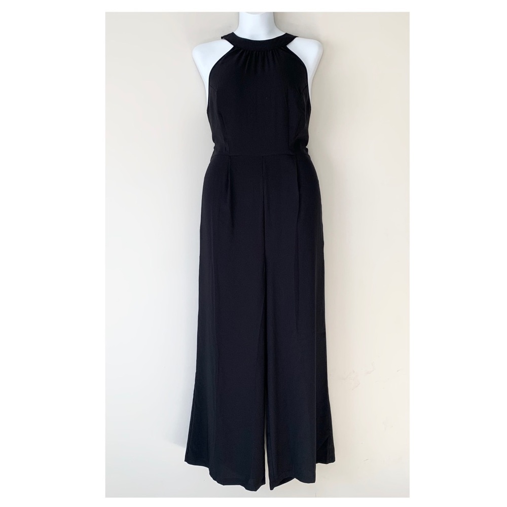 Loft Black Halter Neck Wide Leg Jumpsuit